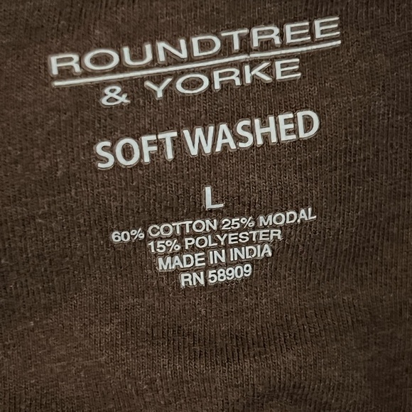 Roundtree & Yorke Large Brown Ribbed Blue Plaid Oversized Long Sleeve Shirt - Picture 6 of 7